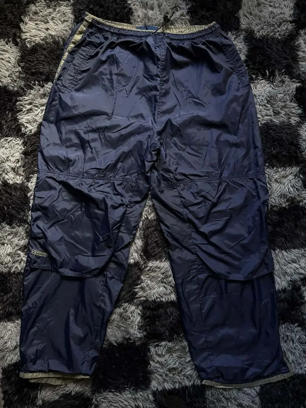 Spalding Athletic Vintage 90s Navy Blue Nylon Windbreaker Track Pants